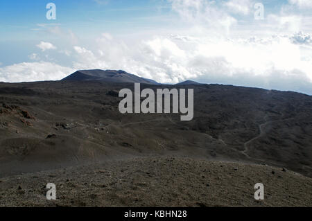 Blick vom Ätna Krater, Sizilien, Italien Stockfoto