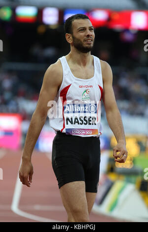 Djamil NASSER in Algerien in der Männer 200m T12 Finale auf der Welt Para Meisterschaften in London 2017 Stockfoto