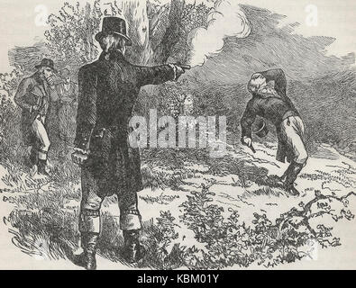 Duell zwischen Aaron Burr und Alexander Hamilton, 11. Juli 1804. Weehawken, New Jersey Stockfoto