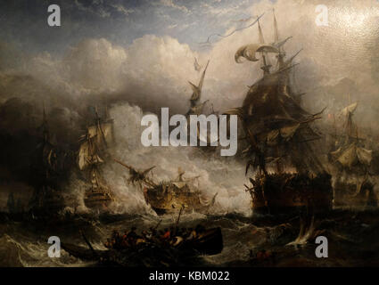 Die Schlacht von Camperdown - Admiral Duncan's Sieg über die niederländische Flotte, 1797 - William Adolphus Knell, 1848 Stockfoto