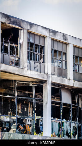 Verbrannt Gebäude Holland Casino in Groningen Stockfoto