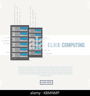 Server Linie Abbildung Stock Vektor