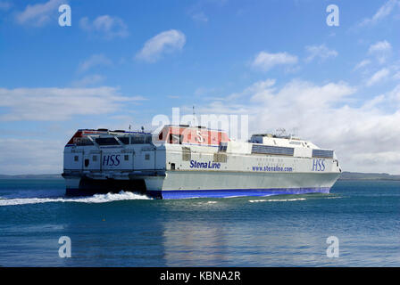 Stena Explorer HSS, Holyhead, Anglesey, Nordwales. Stockfoto