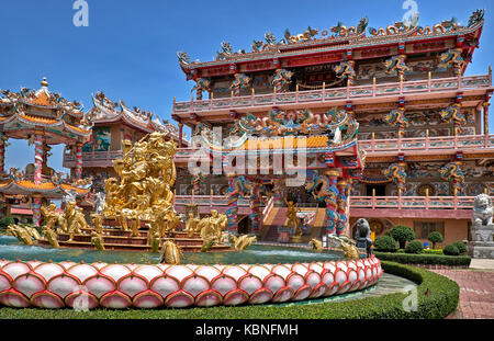 Chinesischer Tempel. Thepsathit Phra Kiti Chalerm chinesische Schrein. Bang Saen, Chonburi Thailand Südostasien Stockfoto