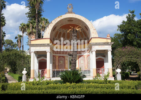 Die südlichen Exedra des Villa Giulia Park (Villa del Popolo, der Villa Flor) in Palermo, Sizilien, Italien Stockfoto