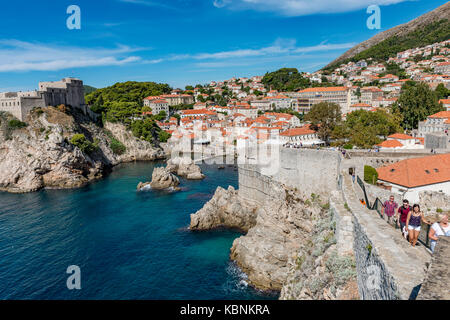 Die alten Stadtmauern Dubrovnick Stockfoto