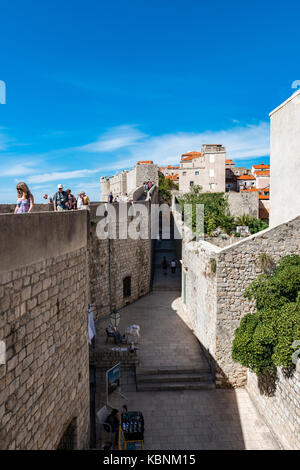 Die alten Stadtmauern Dubrovnick Stockfoto