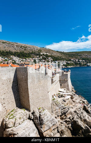 Die alten Stadtmauern Dubrovnick Stockfoto