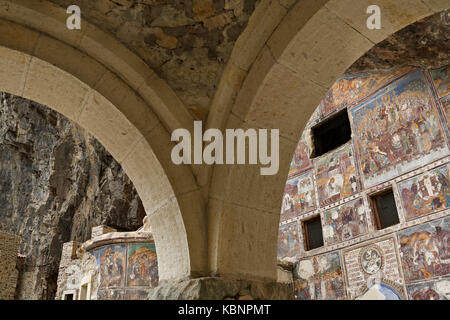 Die Fresken der alten griechisch-orthodoxe Kloster Sumela, in Trabzon, Türkei. Stockfoto
