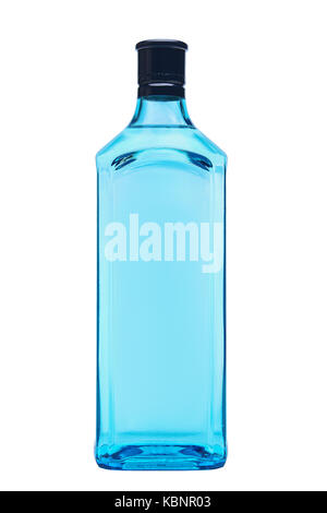 Flasche Gin ohne Label isoliert auf weißem Stockfoto