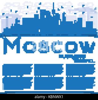 Umrisse Moskau Russland Skyline mit blauen Gebäude und Kopieren. Vector Illustration. Business Travel und Tourismus Abbildung Stock Vektor