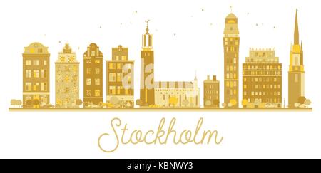 Stockholm Schweden Skyline der Stadt goldene Silhouette. Vector Illustration. Stock Vektor