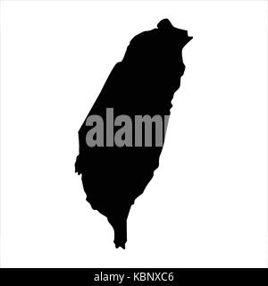 Vector Illustration schwarze Silhouette von Taiwan Karte. Taiwanesische Gebiet Stock Vektor