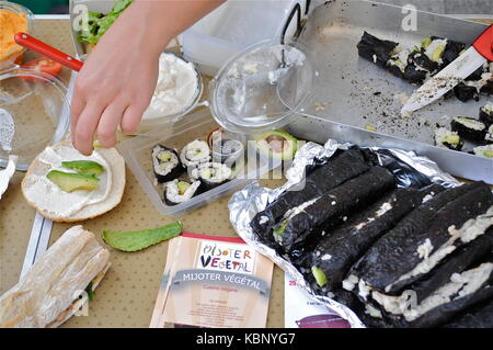 Vegan Ort geschieht in Lyon, Frankreich Stockfoto