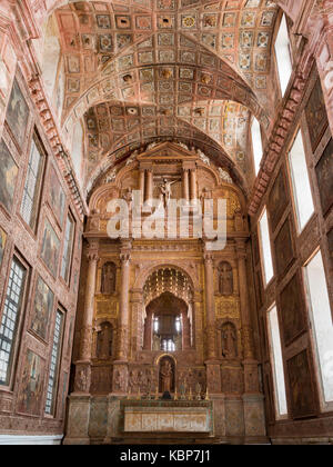 Hölzerne Altäre des Hl. Franz von Assisi Kirche, Old Goa Stockfoto