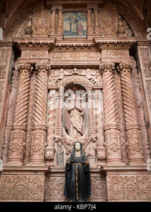 Hölzerne Altäre des Hl. Franz von Assisi Kirche, Old Goa Stockfoto