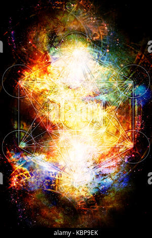 Licht Merkaba und Sternzeichen in den kosmischen Raum Stockfoto