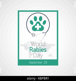 Welt Tollwut Tag Vektor icon Abbildung Stock Vektor