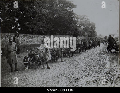 Dieses Bild aus dem ersten Weltkrieg-Album Kriegsalbum 25 zeigt eine Kriegsszene aus dem frühen 20. Jahrhundert und gibt Einblick in die künstlerische Darstellung des Ersten Weltkriegs. Stockfoto