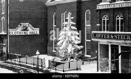 1885 Schnee Vor Zions Reformierte Kirche Allentown PA Stockfoto