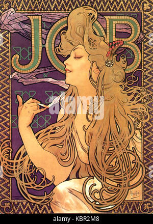 Alphonse Mucha Job Zigaretten 1. Stockfoto