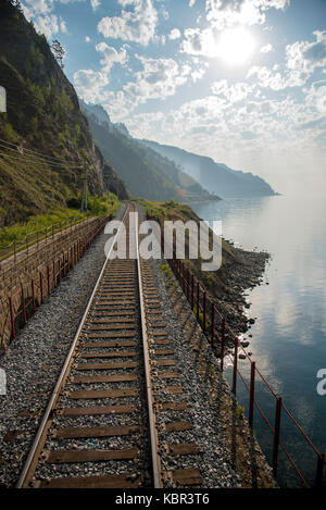 Transsibirischen Eisenbahn, Baikalsee, Irkutsk, Russland Stockfoto