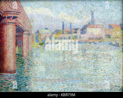 Dieses Bild zeigt die „Toorop Bridge“ in London aus dem Jahr 1889, aufgenommen als Teil einer „Anagoria“ oder einer visuellen Darstellung der Stadt. Stockfoto