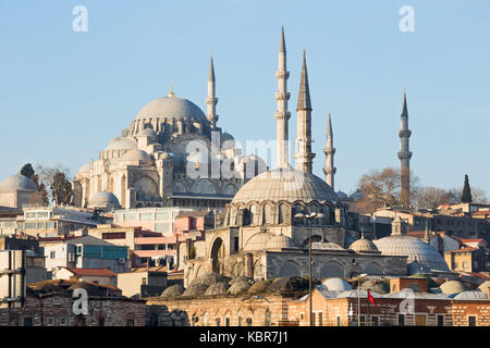 Rustem Pasha Moschee und Suleymaniye Moschee, Istanbul, Türkei Stockfoto