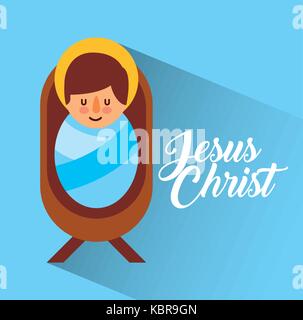 Frohe Weihnachten jesus christus Heiligen gesegnet Stock Vektor