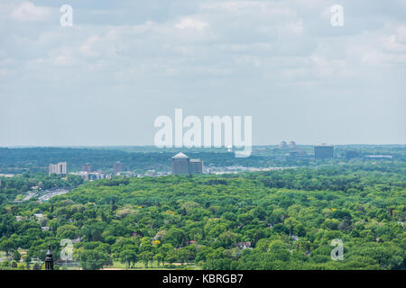 Luftaufnahme, südwestlich von der Innenstadt von Minneapolis. Stockfoto