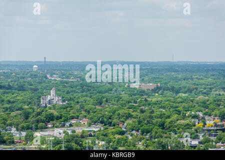 Luftaufnahme, südwestlich von der Innenstadt von Minneapolis. Stockfoto