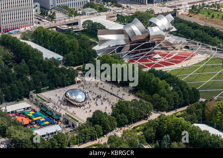 Luftbild des Millennium Park. Stockfoto