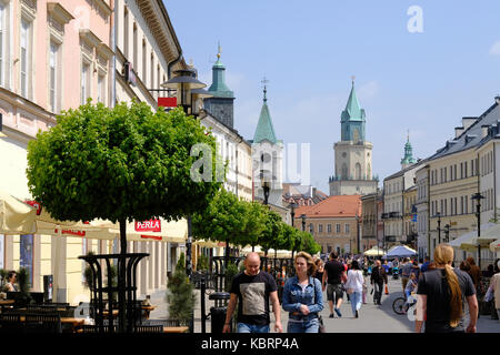 Menschen stralling, Krakowskie Przemiescie, Altstadt, Lublin, Polen Stockfoto