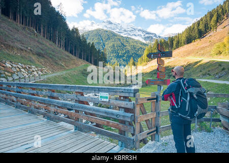 Rabbi Tal Europa, Italien, Trentino Alto Adige, Trento Bezirk, Rabbi Tal, Naturpark Stilfserjoch Stockfoto