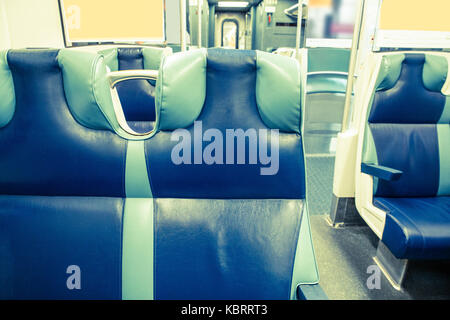 Sitze im personenzug Auto; new york city, Long Island Railroad Stockfoto