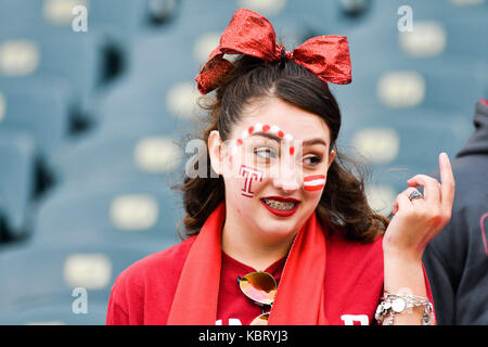 Philadelphia, Pennsylvania, USA. 30 Sep, 2017. Tempel Ventilator vor dem Spiel gegen Houston bei Lincoln Financial Field in Philadelphia Pennsylvania Credit: Ricky Fitchett/ZUMA Draht/Alamy leben Nachrichten Stockfoto