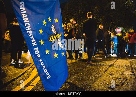 Stop Brexit März in Manchester vor der Tory-partei Konferenz 2017, Manchester, UK. Stockfoto