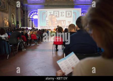 Florenz, Italien. 30 September, 2017. Verdrahtet Next Fest 2017 in den Salone dei Cinquecento" im Palazzo Vecchio in Florenz, Italien. Credit: Mario Carovani/Alamy Leben Nachrichten. Stockfoto