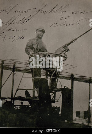 Reproduktion, Maschinengewehrturm eingebaut in einem itl. Caproni Ca.3 (24 6.1917.) (BildID) 15799181 Stockfoto