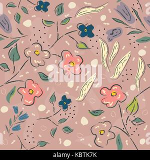 Florale nahtlose Muster. Hand gezeichnet. Pastellfarben. Vector Illustration Stock Vektor