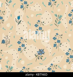 Florale nahtlose Muster. Hand gezeichnet. Vector Illustration. Stock Vektor