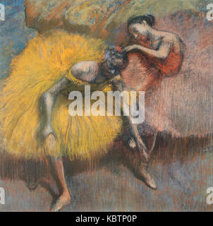 Edgar Degas Deux danseuses Jaunes et Rosen Stockfoto