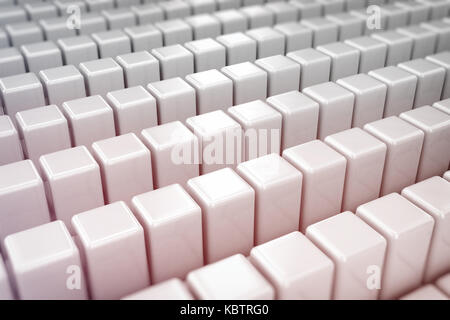 Reihen von 3d-glänzend Würfel Hintergrund Stockfoto