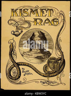 Kismet Rag ist eine Ragtime-Komposition von Scott Joplin aus dem Jahr 1913, die die synkopierten Rhythmen und den musikalischen Stil des frühen 20. Jahrhunderts widerspiegelt. Stockfoto