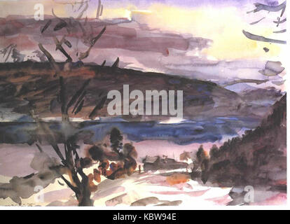 Lovis Corinths Gemälde „Walchensee“ zeigt die ruhige Landschaft des Walchensees in Deutschland und fängt die friedliche Atmosphäre und die natürliche Schönheit des Ortes ein. Stockfoto