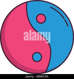 Yin Yang Symbol auf weißem Hintergrund Vector Illustration Stock Vektor