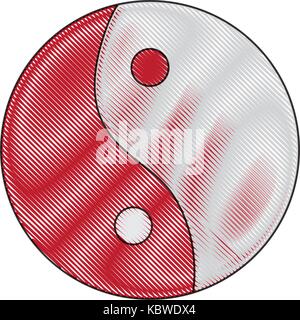 Yin Yang Symbol auf weißem Hintergrund Vector Illustration Stock Vektor