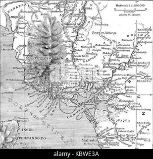 Karte von Camerun Stockfoto