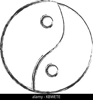 Yin Yang Symbol auf weißem Hintergrund Vector Illustration Stock Vektor