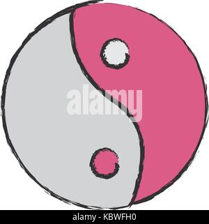 Yin Yang Symbol auf weißem Hintergrund Vector Illustration Stock Vektor